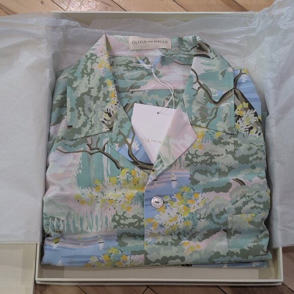 Olivia von Halle | Casablanca Casca Silk Crêpe de Chine Pajama Set - Picture 8 of 16